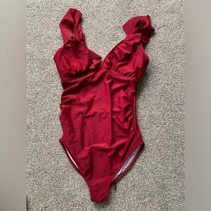 Red Maternity Swimsuit